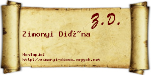 Zimonyi Diána névjegykártya