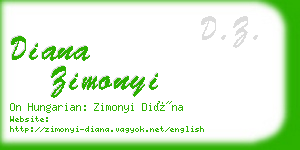 diana zimonyi business card